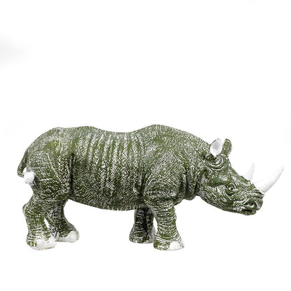 Golden Horned Rhino Table Accent Handcrafted Home Decor NaLani