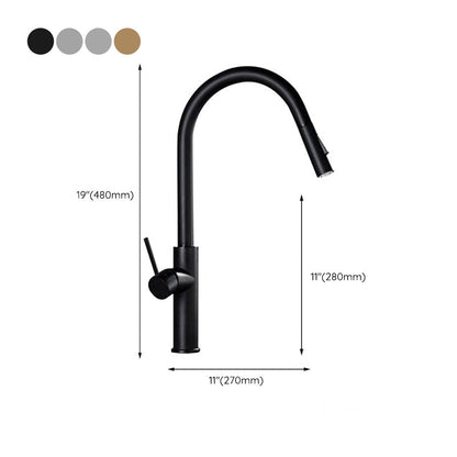 Gooseneck Copper Kitchen Faucet Single Handle Hot Cold NALANI