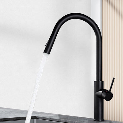 Gooseneck Copper Kitchen Faucet Single Handle Hot Cold NALANI