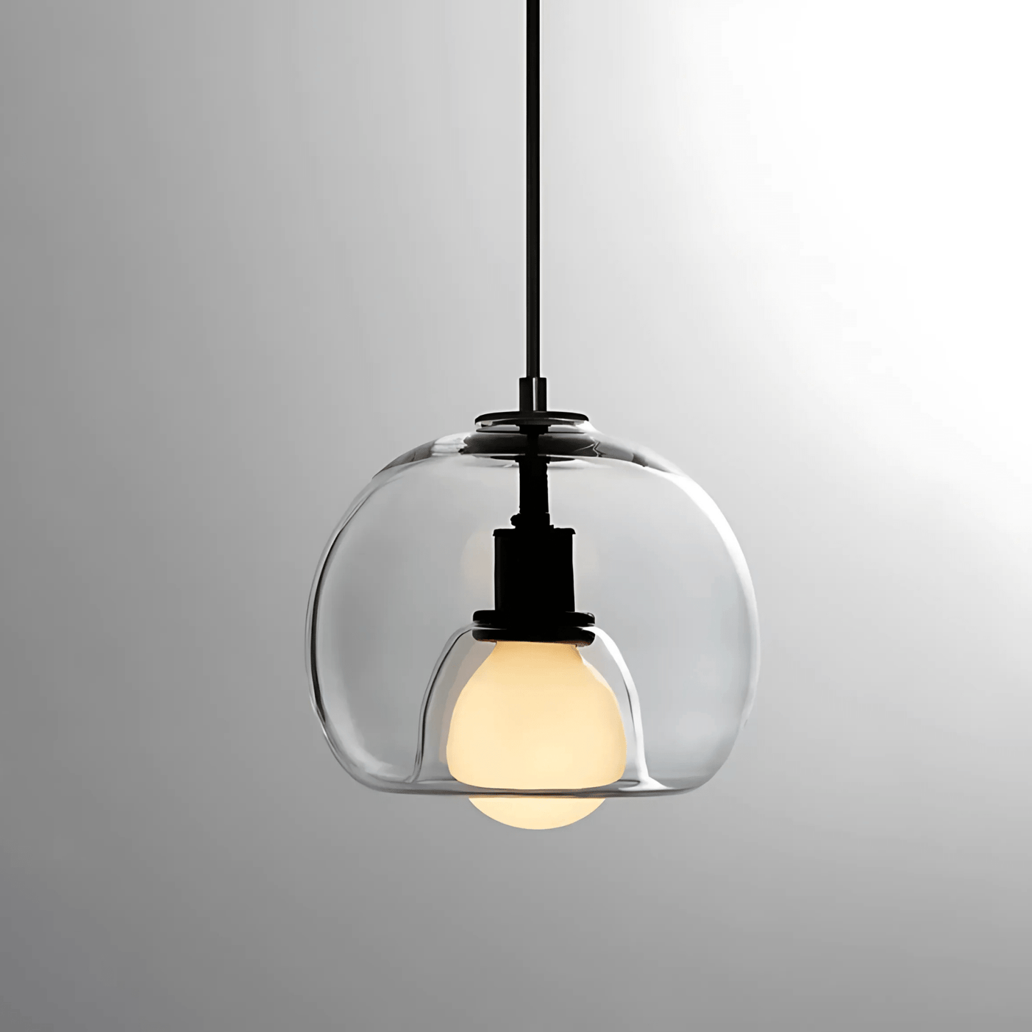 Handblown Glass Pendant Lights In Smoke Grey Clear Amber Clear NALANI