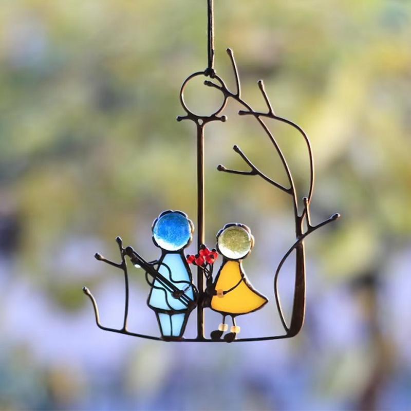 Handmade Colorful Glass Angel Sun Catcher Window Decor A NALANI