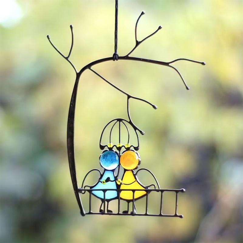 Handmade Colorful Glass Angel Sun Catcher Window Decor B NALANI