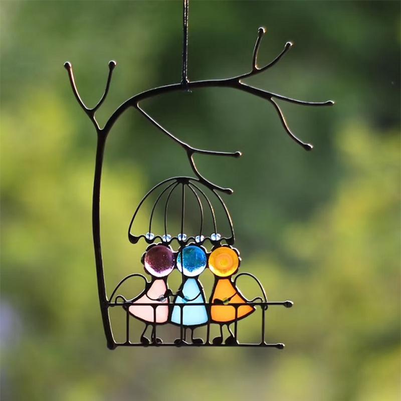Handmade Colorful Glass Angel Sun Catcher Window Decor D NALANI