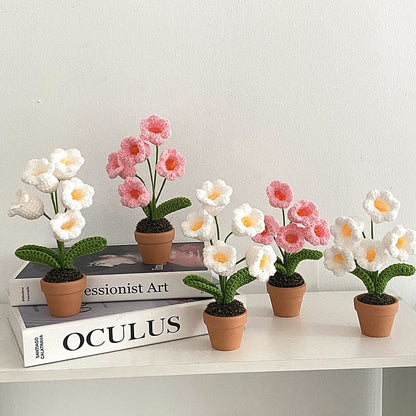 Crochet Flower Pot Decoration With Ceramic Base NALANI