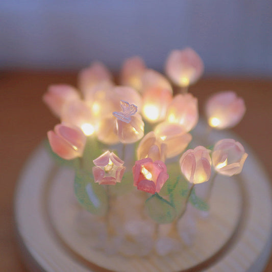 Handmade Tulip Night Lamp Soft Light Bedroom Desk Decor NALANI