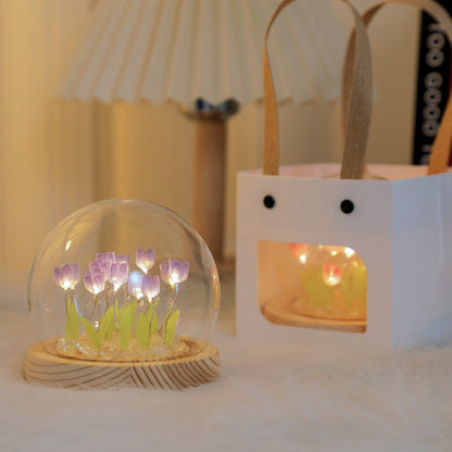 Handmade Tulip Night Lamp Soft Light Bedroom Desk Decor NALANI