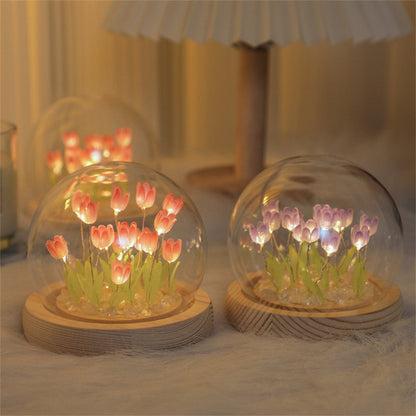 Handmade Tulip Night Lamp Soft Light Bedroom Desk Decor NALANI