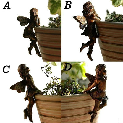 Hanging Resin Fairy Cup Garden Decor Antique Flower Pot Accent SEREIN