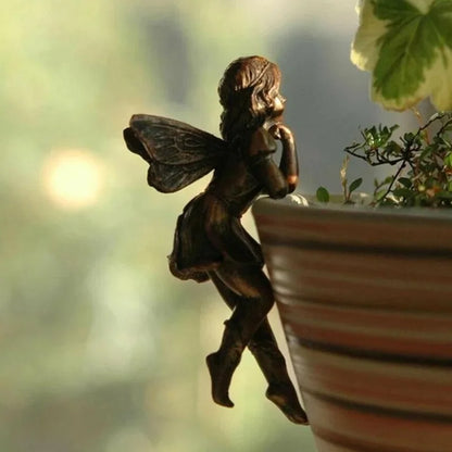 Hanging Resin Fairy Cup Garden Decor Antique Flower Pot Accent A SEREIN