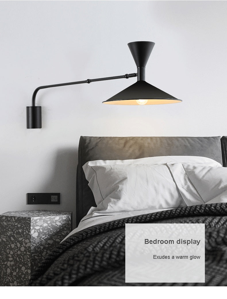 Indoor Swing Arm Wall Lamp For Bedroom And Living Room NALANI