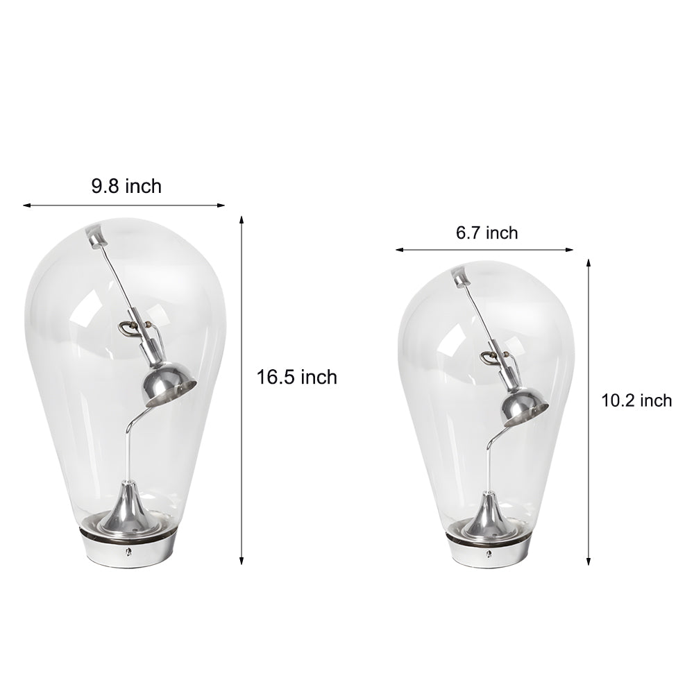 Industrial Glass Table Lamp With Magnetic Dimmer Control NALANI