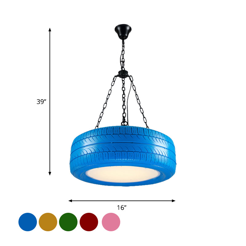 Industrial Rubber Car Tire Chandelier Hanging Light Bar NALANI