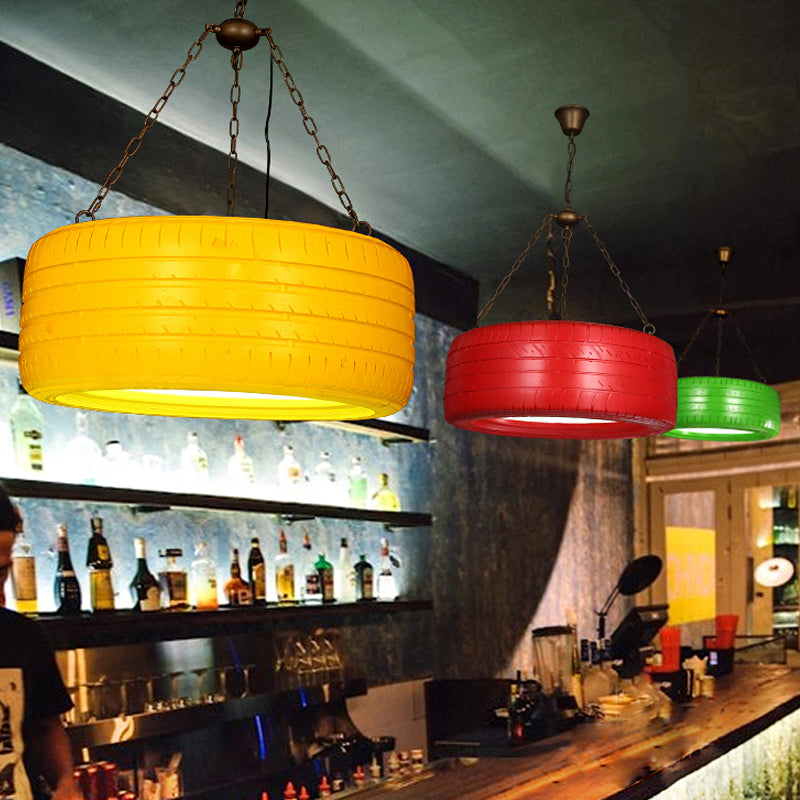 Industrial Rubber Car Tire Chandelier Hanging Light Bar NALANI