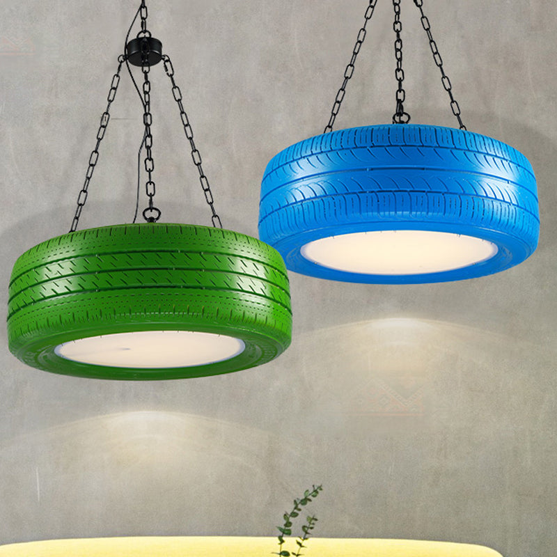 Industrial Rubber Car Tire Chandelier Hanging Light Bar NALANI