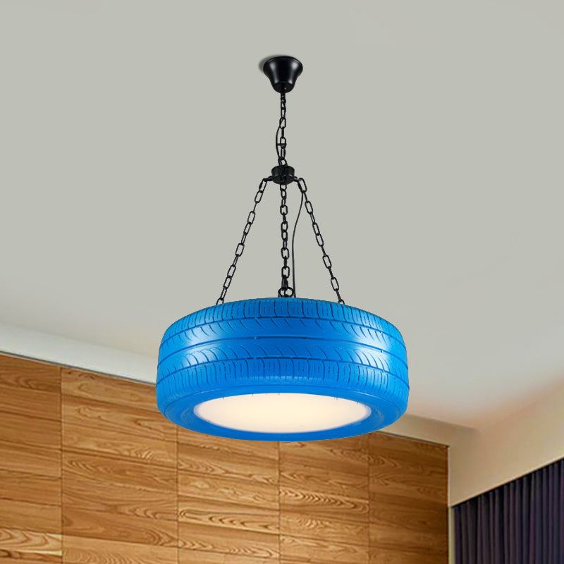 Industrial Rubber Car Tire Chandelier Hanging Light Bar NALANI