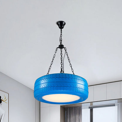 Industrial Rubber Car Tire Chandelier Hanging Light Bar NALANI