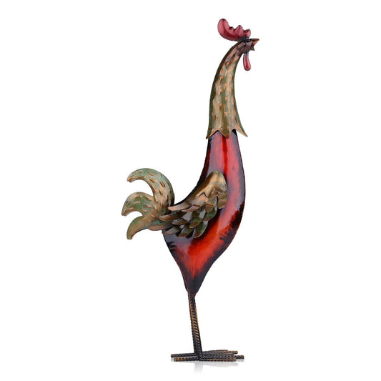 Iron Rooster Sculpture Miniature for Garden Decor NaLani