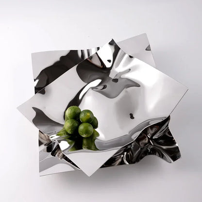 Irregular Silver Stainless Steel Storage Tray for Home Decor NALANI