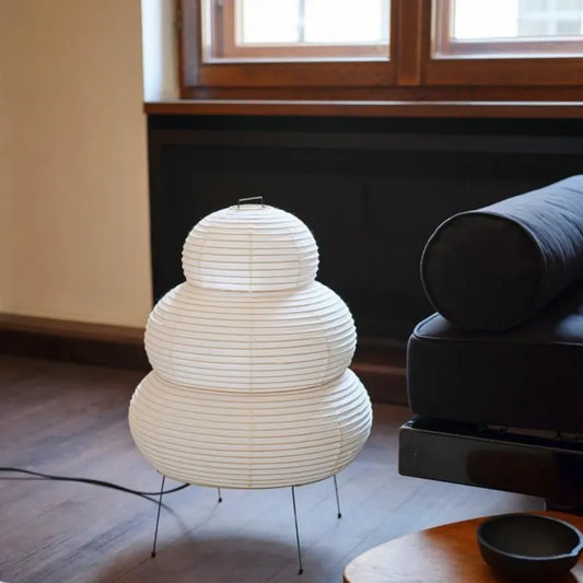 Japanese Wabi Sabi Tripod Floor Lamp Warm Ambient Glow NALANI