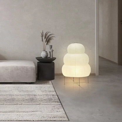 Japanese Wabi Sabi Tripod Floor Lamp Warm Ambient Glow NALANI