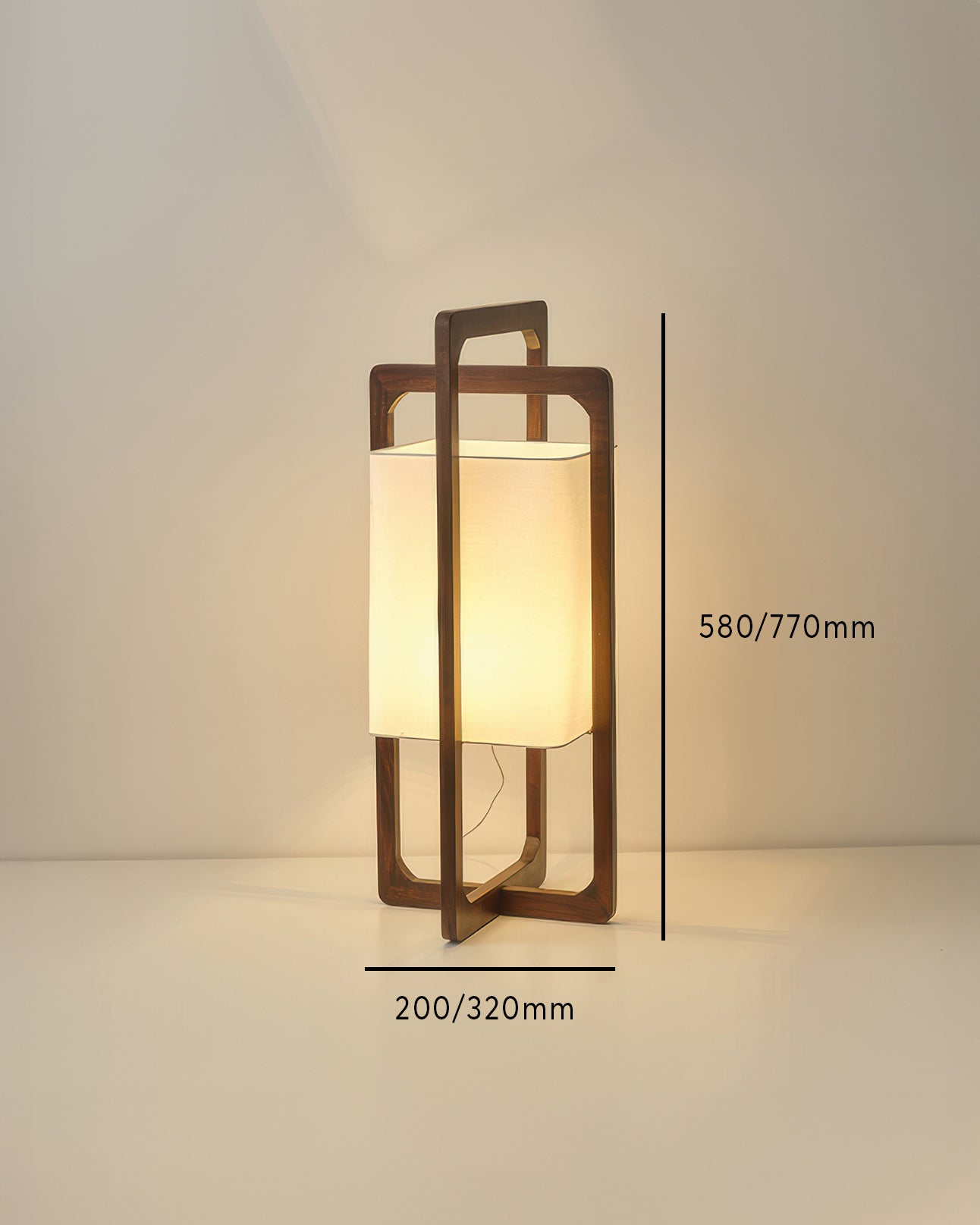 Japanese Wooden Floor Lamp Retro Zen Wabi Sabi Lighting NALANI