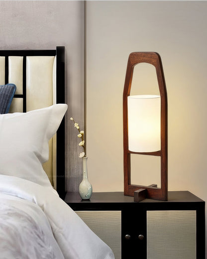 Japanese Wooden Floor Lamp Retro Zen Wabi Sabi Lighting NALANI