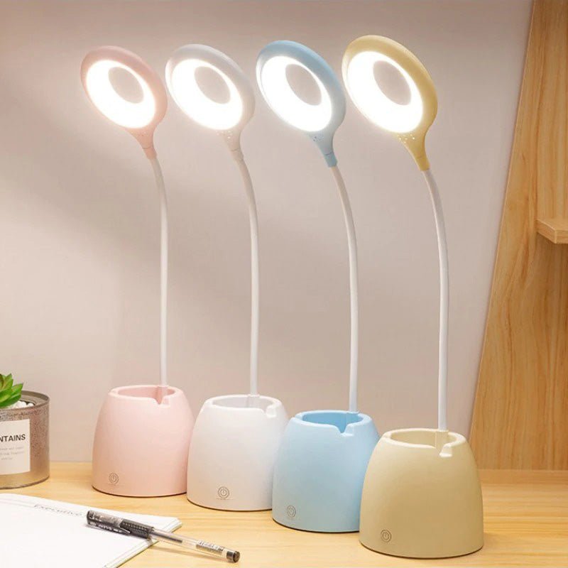 Kids Desk Lamp with Pot and Phone Holder for Room Decor Blue NaLani