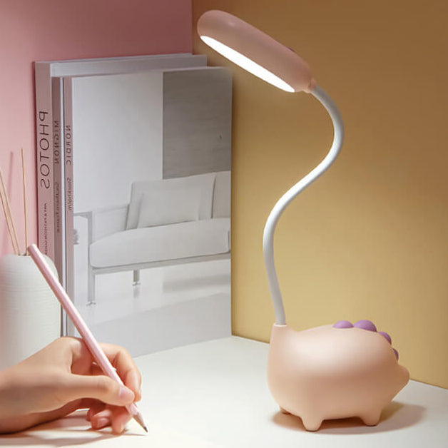 Kids LED Desk Lamp Dinosaur Design Eye Safe Rechargeable Pink NALANI
