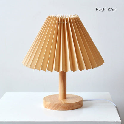 Korean Retro Pleated Table Lamp for Elegant Home Lighting Brown 27cm NALANI