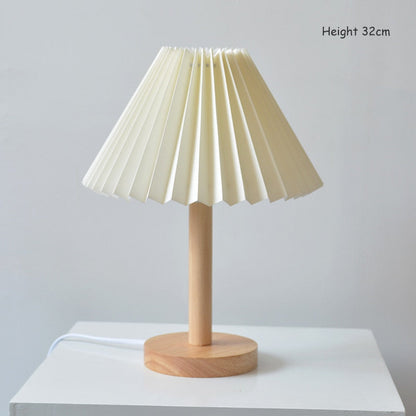 Korean Retro Pleated Table Lamp for Elegant Home Lighting Brown 32cm NALANI