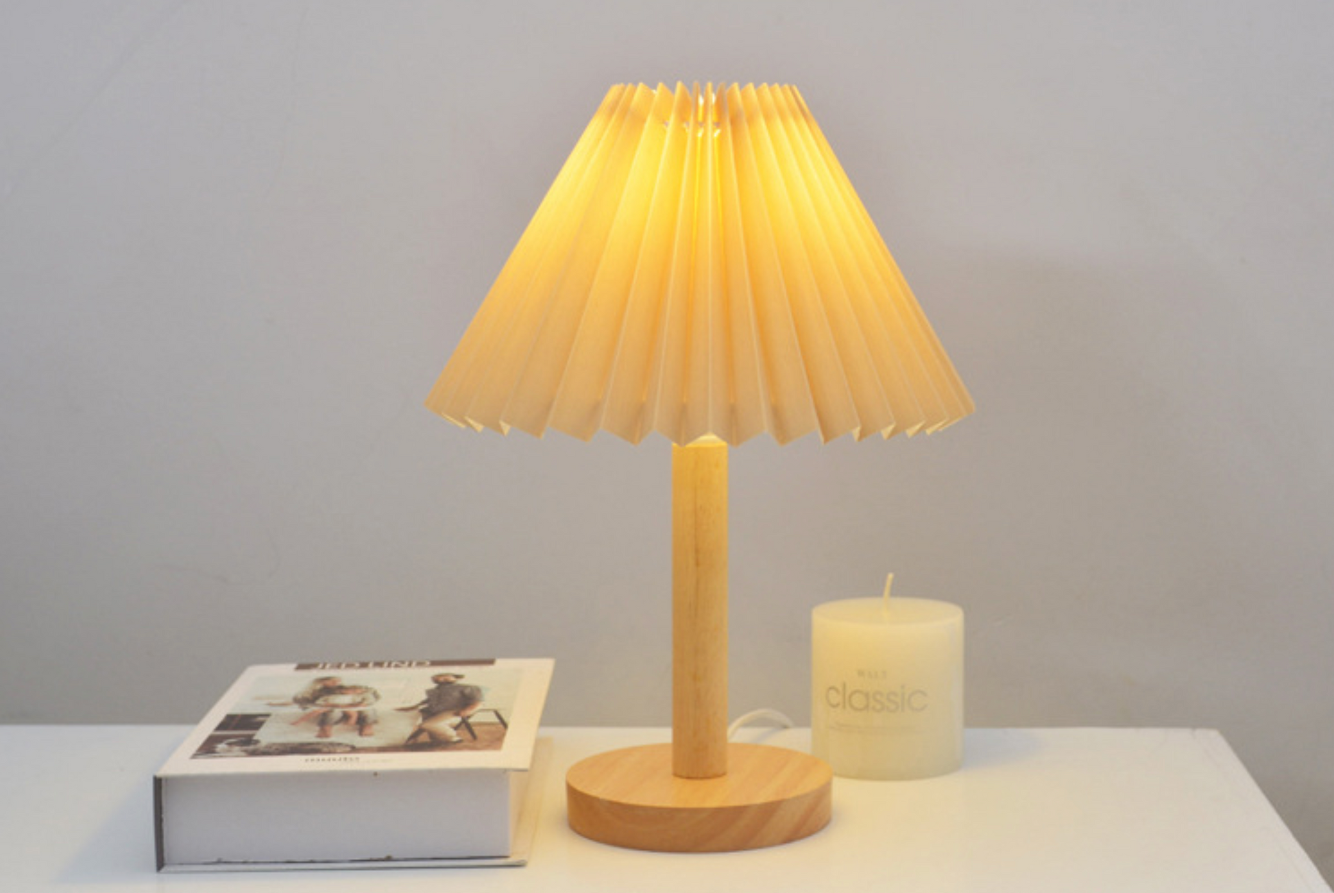 Korean Retro Pleated Table Lamp for Elegant Home Lighting NALANI