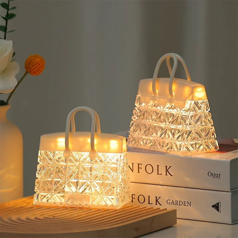 LED Acrylic Purse Lamp Elegant Retro Light for Home Decor and Gifts NALANI