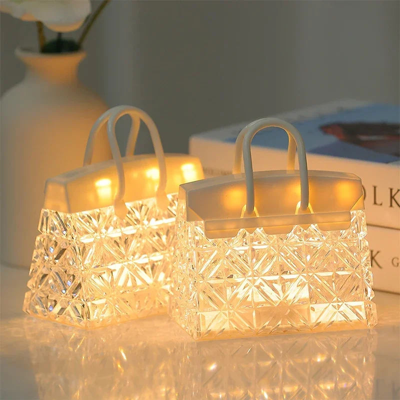 LED Acrylic Purse Lamp Elegant Retro Light for Home Decor and Gifts NALANI