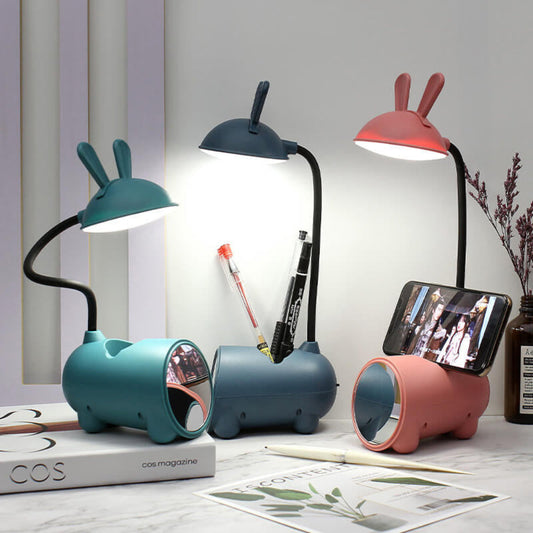 LED Desk Lamp With Touch Control Flexible Arm And Pen Holder NALANI