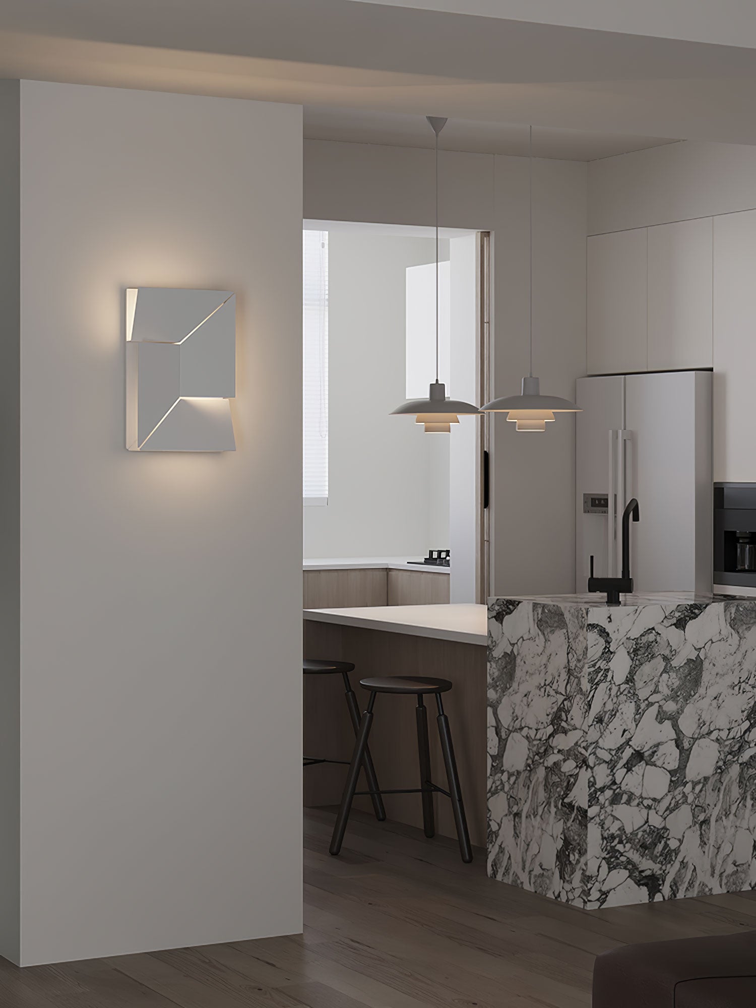LED Diffused Aluminum Wall Sconce Matte White Modern NALANI