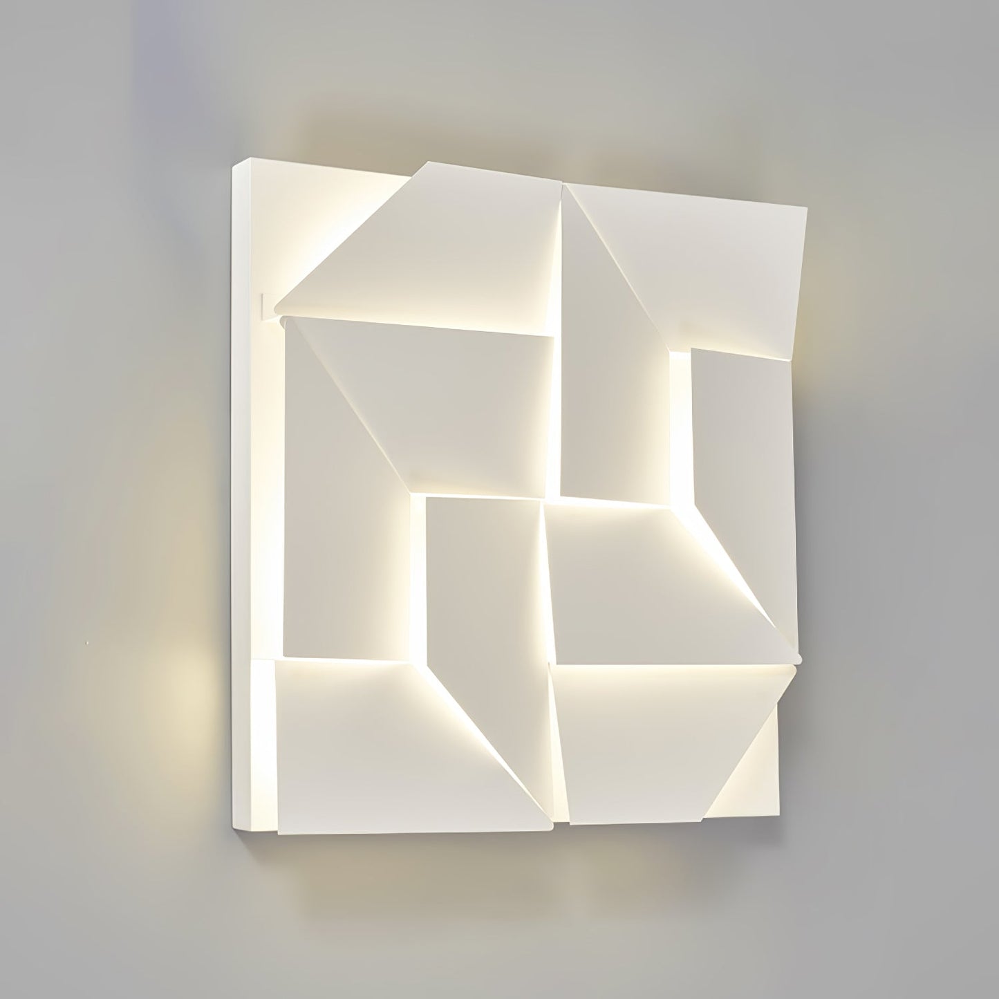 LED Diffused Aluminum Wall Sconce Matte White Modern L 23.6″ x W 23.6″ L 60cm x H 60cm Wired version NALANI