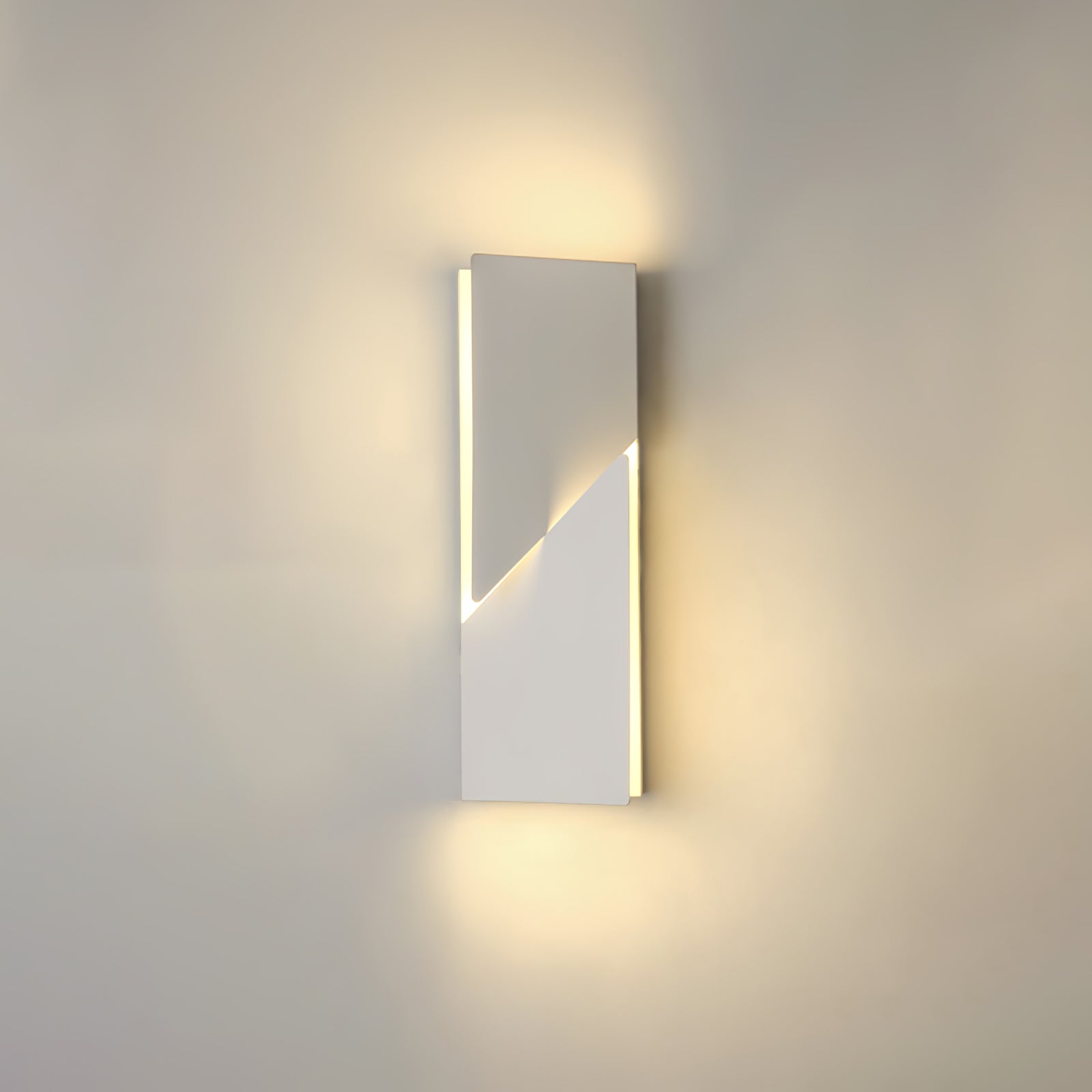 LED Diffused Aluminum Wall Sconce Matte White Modern L 5.9″ x W 17.7″ L 15cm x H 45cm Wired version Warm Light NALANI