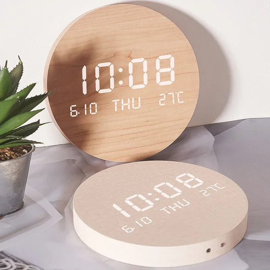 LED Digital Wall Clock with Temperature Date Time for Home Decor NaLani
