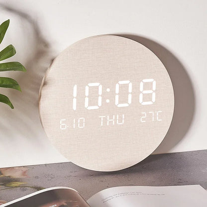 LED Digital Wall Clock with Temperature Date Time for Home Decor White NaLani