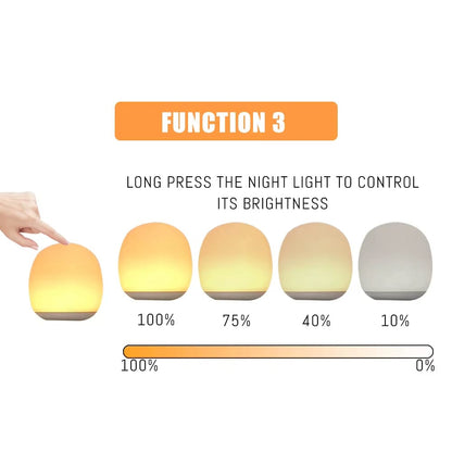 LED Egg Lamp Nightlight USB Rechargeable Dimmable RGB Color NALANI