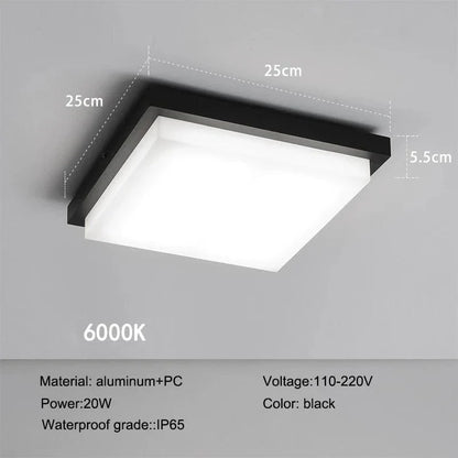 LED Flush Mount Ceiling Light 10 Inch Indoor Outdoor 20W NALANI