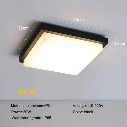 LED Flush Mount Ceiling Light 10 Inch Indoor Outdoor 20W NALANI
