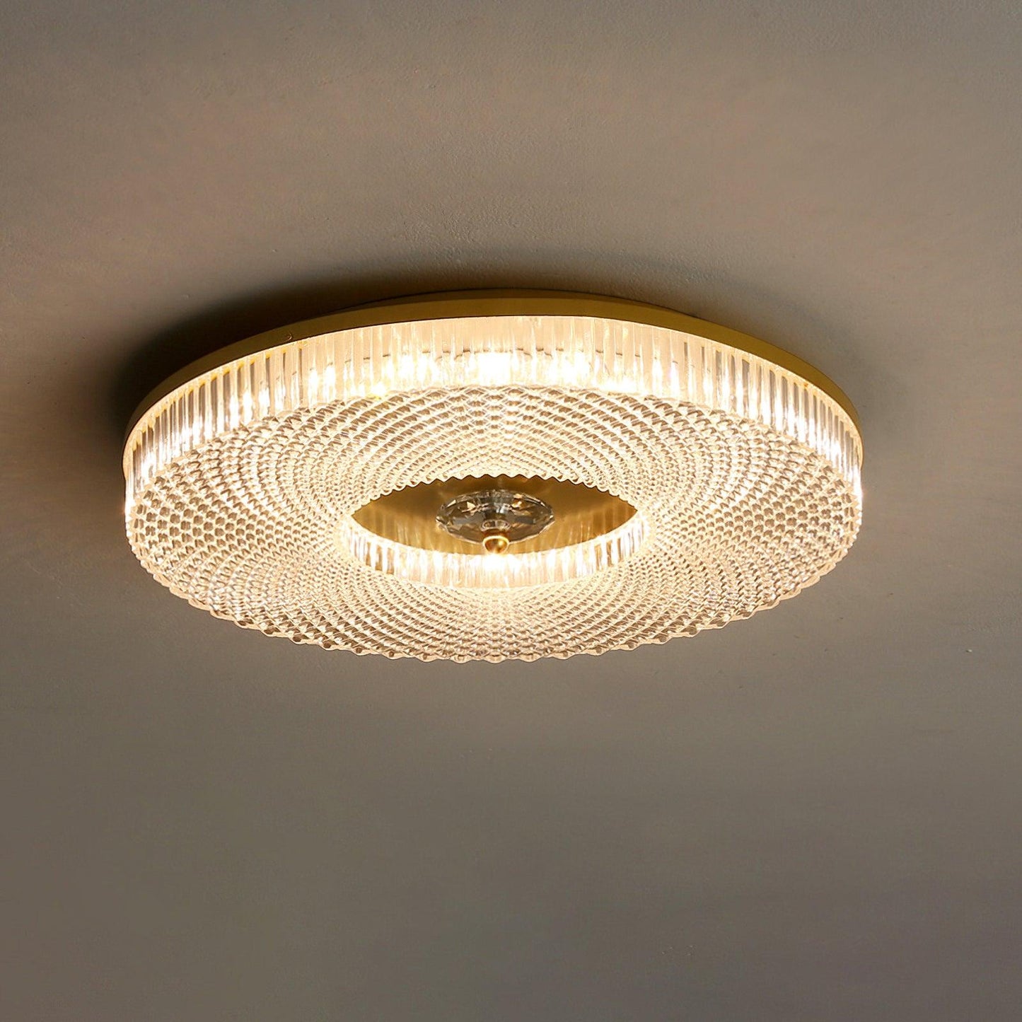 LED Flush Mount Ceiling Light White Diffuser Modern Fixture Gold NALANI