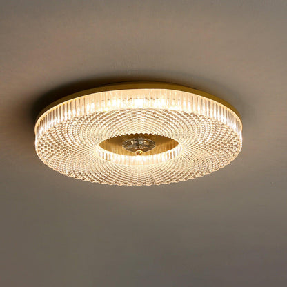 LED Flush Mount Ceiling Light White Diffuser Modern Fixture Gold NALANI