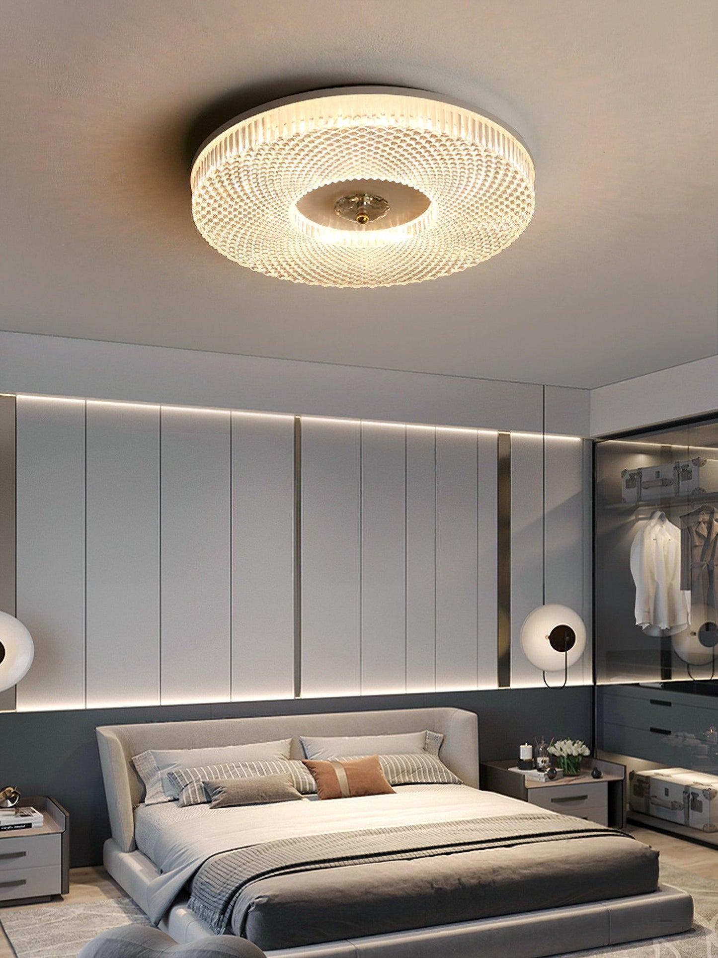 LED Flush Mount Ceiling Light White Diffuser Modern Fixture NALANI