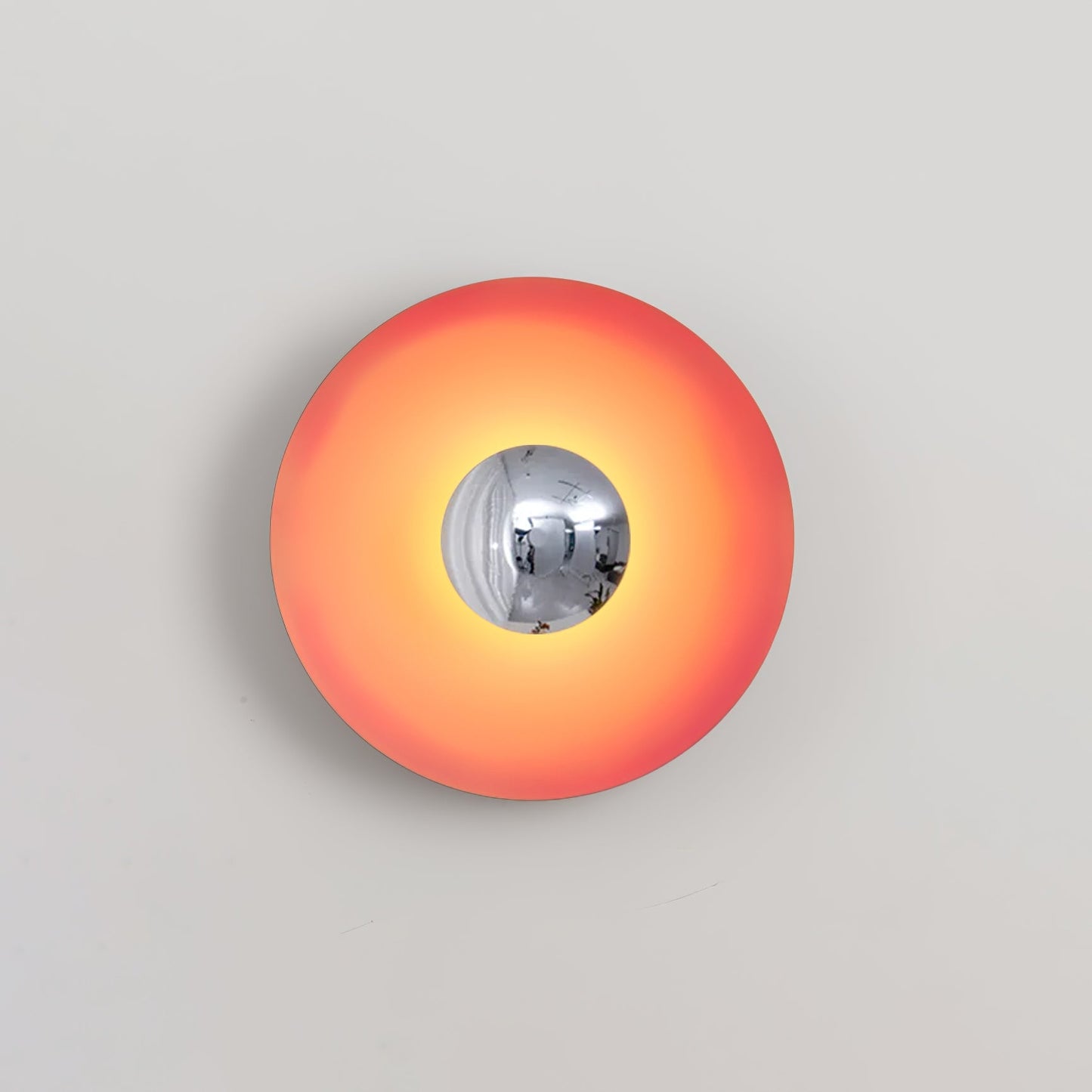 LED Glow Wall Light With Warm Ambient Glare Free Light ∅ 11.8″ x H 11.8″ Orange & Chrome NALANI