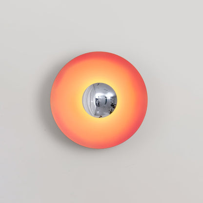 LED Glow Wall Light With Warm Ambient Glare Free Light ∅ 11.8″ x H 11.8″ Orange & Chrome NALANI