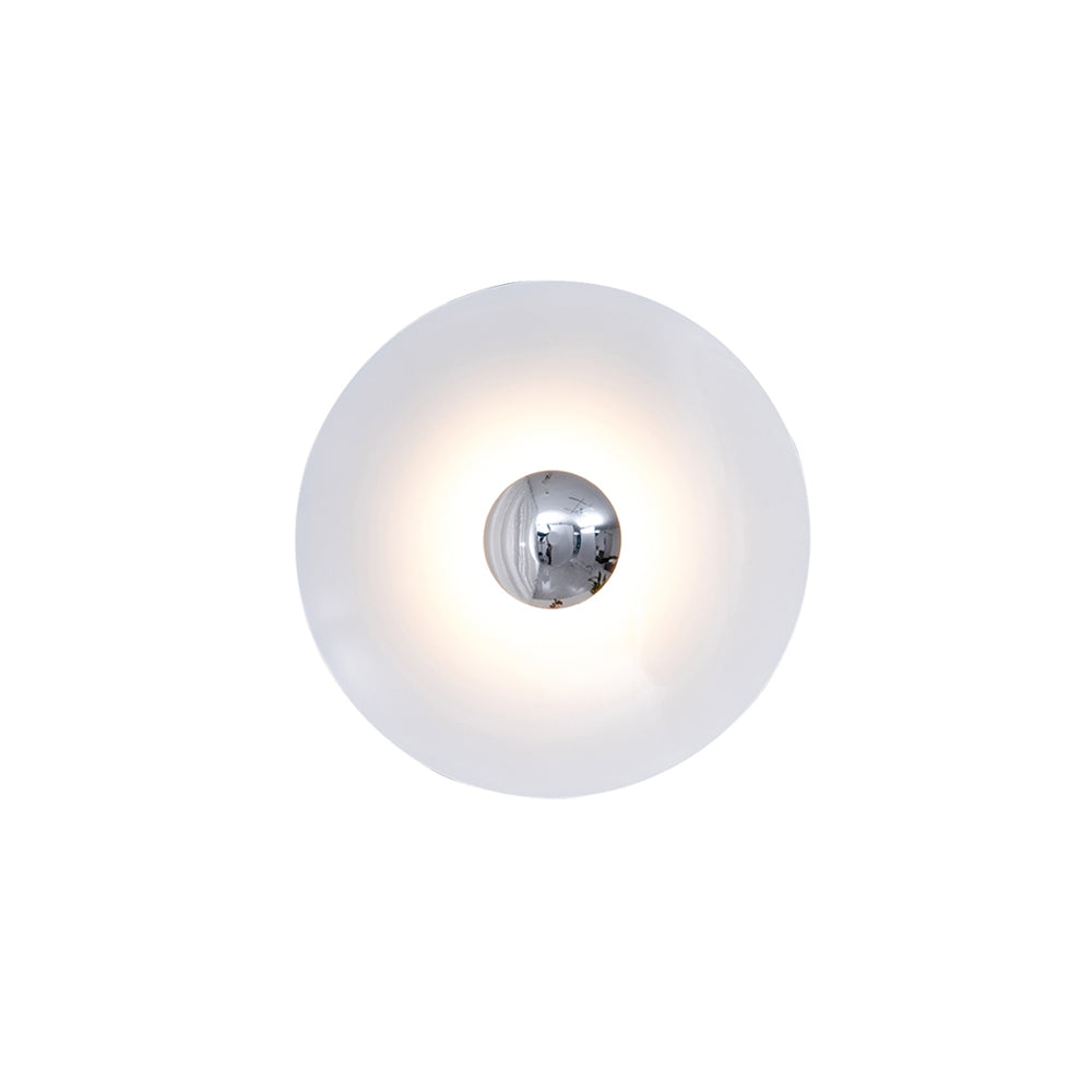 LED Glow Wall Light With Warm Ambient Glare Free Light ∅ 11.8″ x H 11.8″ White & Chrome NALANI