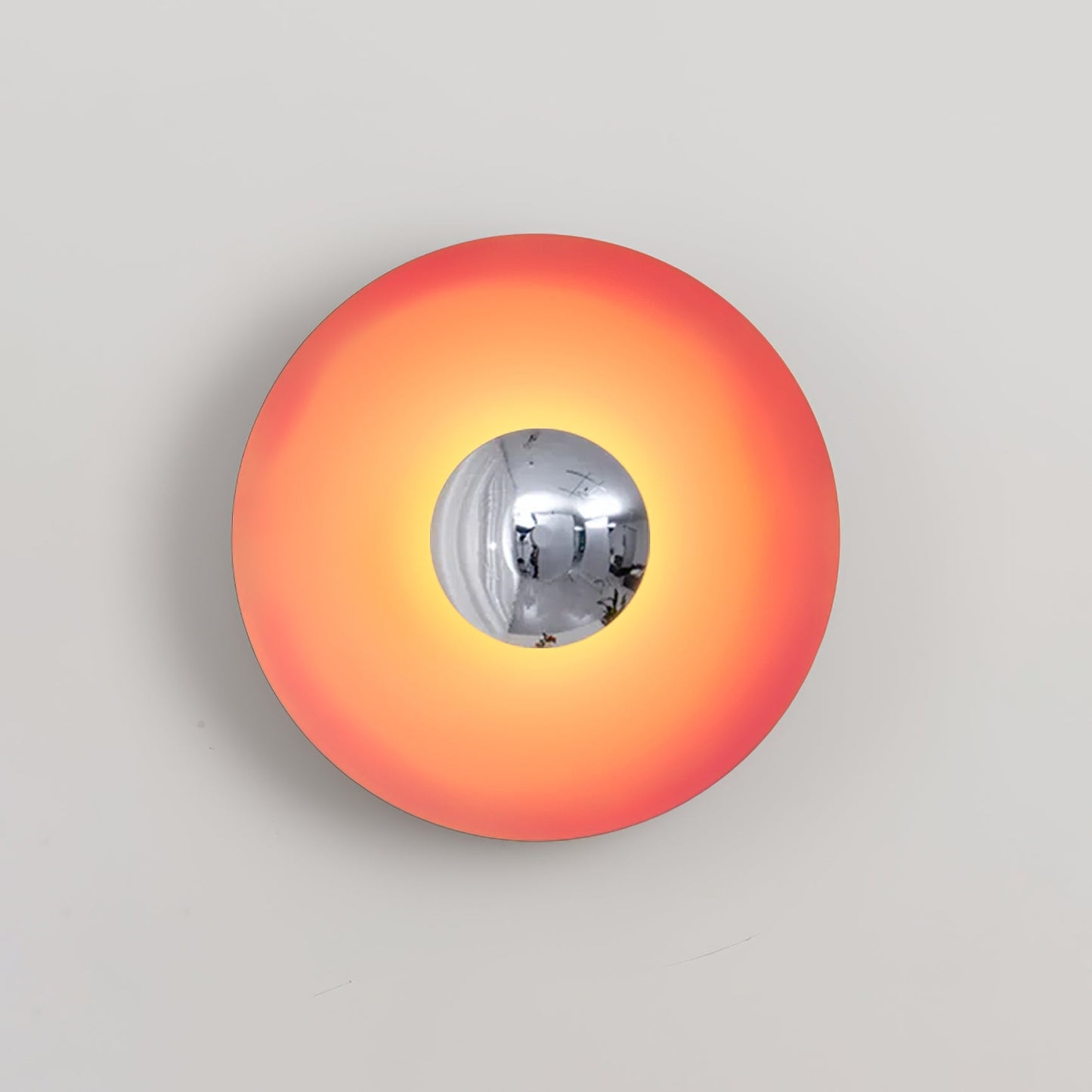 LED Glow Wall Light With Warm Ambient Glare Free Light ∅ 15.7″ x H 15.7″ Orange & Chrome NALANI
