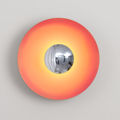 LED Glow Wall Light With Warm Ambient Glare Free Light ∅ 23.6″ x H 23.6″ Orange & Chrome NALANI